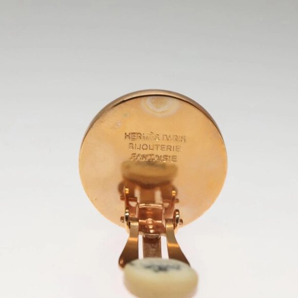 HERMES Earring metal Gold Tone Auth am8309 - Picture 6 of 9